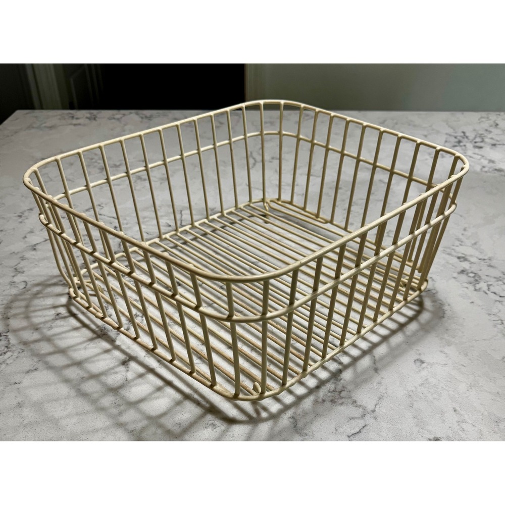 Vtg Heavy Duty Rubbermaid Metal Wire Dish Drying Sink Rack Sink  Beige 14x12 MCM